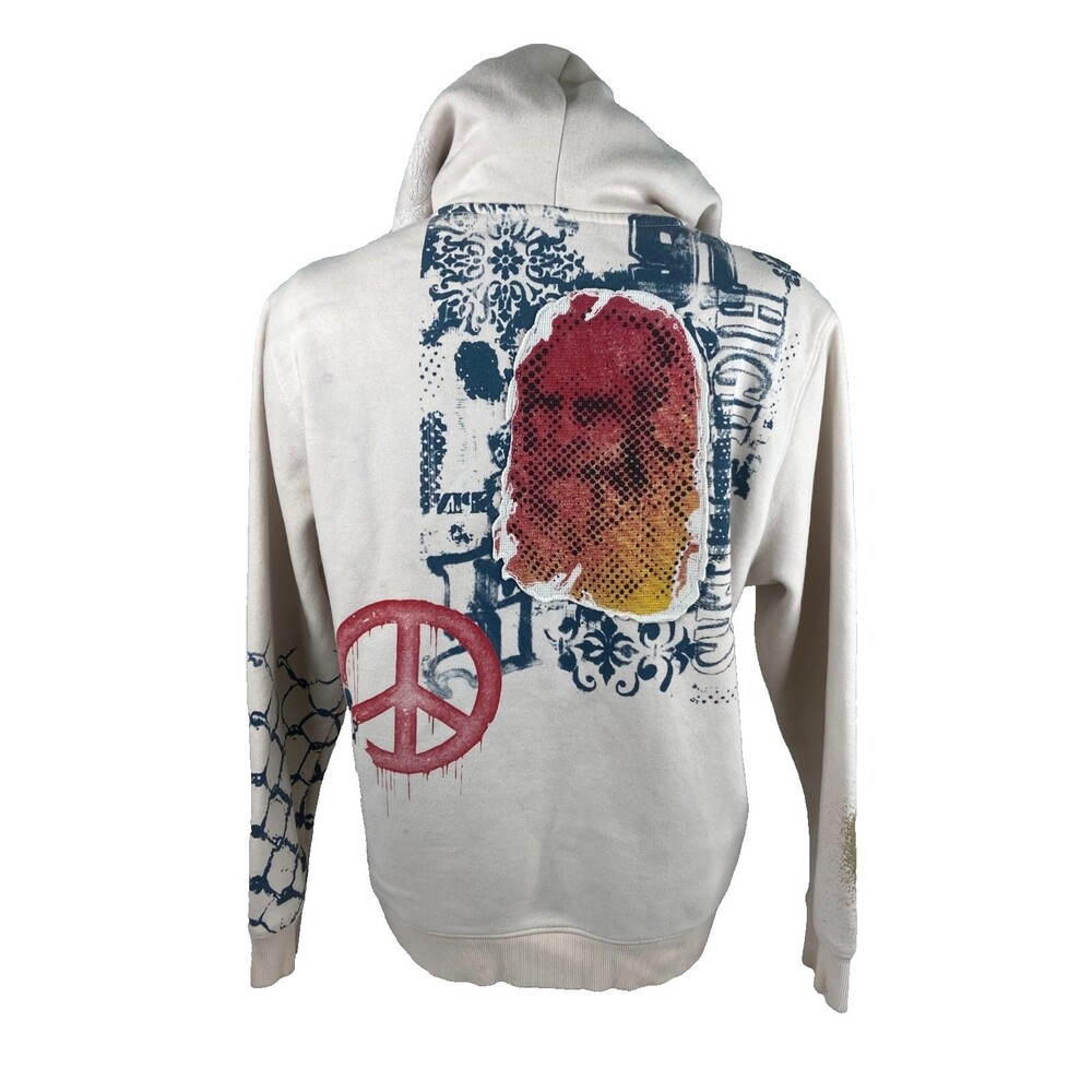 Smokerise Men 2XL Hoodie High Flyers Peace Sign Dot Matrix Face Y2K Skate